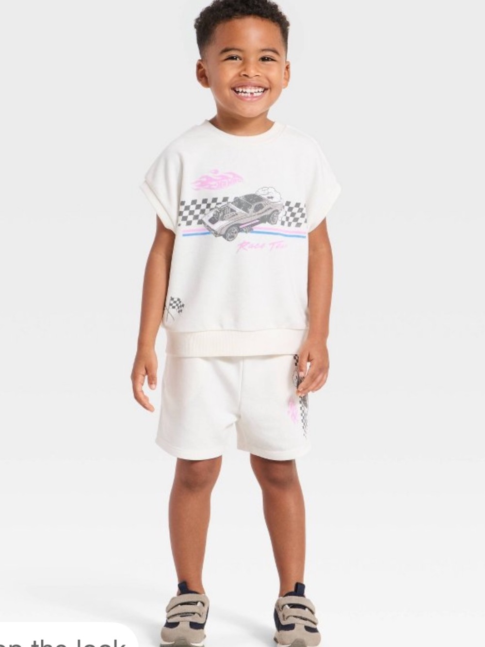 Toddler Boys' 2pc Hot Wheels Top & Bottom Set - Off-White